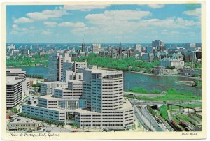 Canada, Hull, Quebec. Port, and Parliament Hill in background used, mailed 1984.