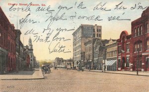 CHERRY STREET MACON GEORGIA POSTCARD 1910