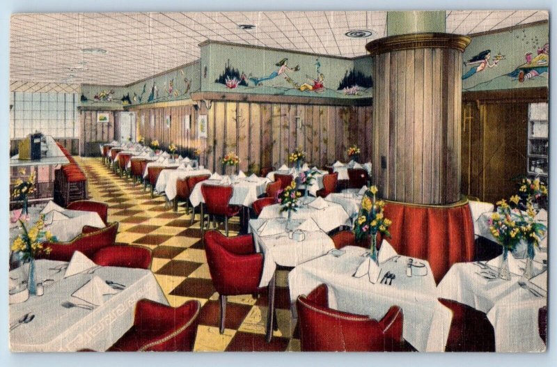 Baltimore Maryland MD Postcard Home Famous Aquarium Bar Downtown Fayette c1955