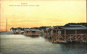 Ismailia Egypt Canal House Boats c1910 Vintage Postcard