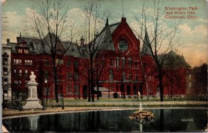 Washington Park and Music Hall Cincinnati OH Postcard PC117