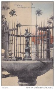 Waterfountain, Gansemannchenbrunnen, Nurnberg (Bavaria), Germany, 1900-1910s