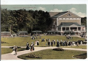 1909 CAPE COTTAGE Maine Me Postcard TROLLEYS Cape Theatre Crowd