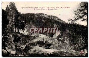 Bouillouses Road - L & # 39Accordeon and Bus - Old Postcard