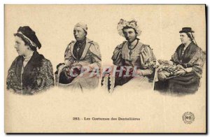 Old Postcard Folklore Lace Dentelliere Costumes bobbin lace makers