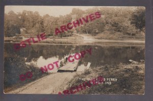 Merom INDIANA RPPC c1910 FERRY Crossing WABASH RIVER Boat nr Sullivan IN