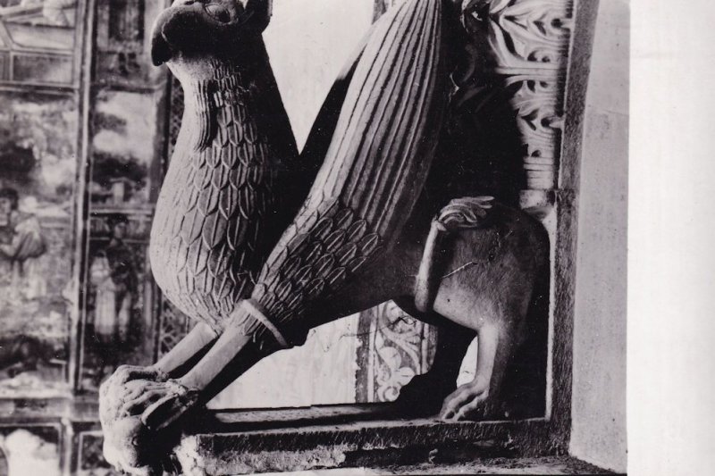 Decani Manastir Russia Griffin Bird Sculpture RPC Postcard