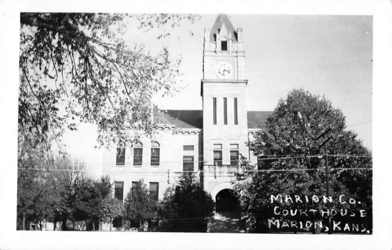 Marion Kansas Court House Real Photo Antique Postcard K29619