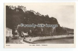 tq0971 - Early View of  Road & Cliffs c1920s, along Torquay Seafront - postcard