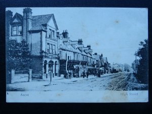 Berkshire ASCOT High Street showing Animated Shop Scene c1905 Postcard