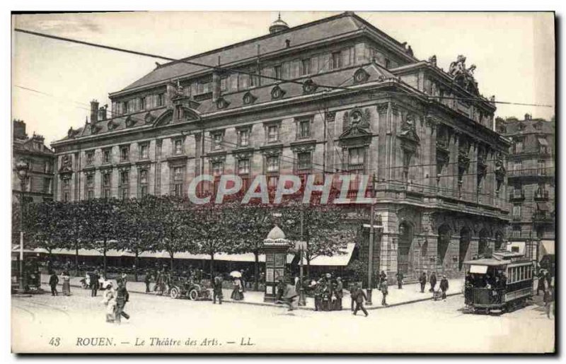 Old Postcard Rouen Tramway Theater Arts
