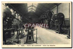 Old Postcard Paris Hotel Mint Workshop medals