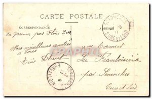 Old Postcard Les Mureaux The Great Bridge Boat