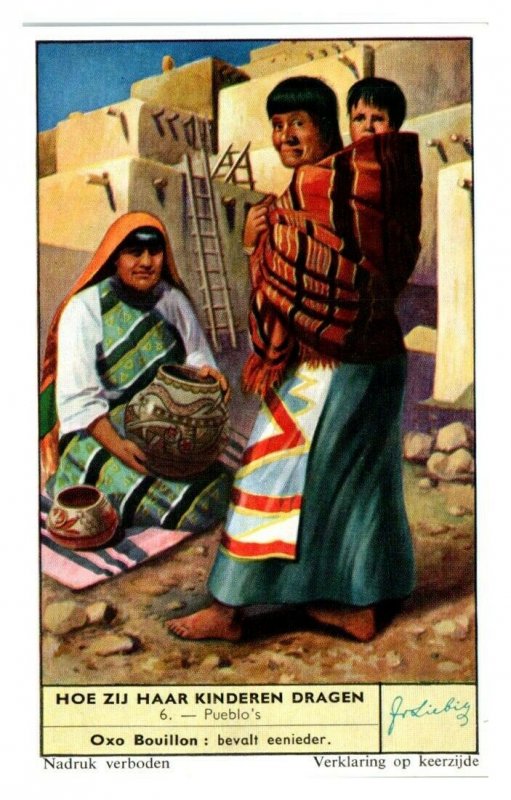 Pueblo Indian How Children are Carried Liebig Belgian Trade Card *VT28B