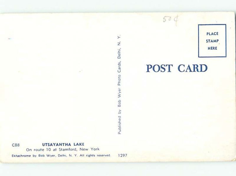 Pre-1980 LAKE SCENE Stamford - Near Delhi & Oneonta & Schoharie NY AE3797@