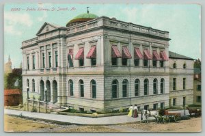 St Joseph Missouri~Public Library~c1910 Postcard