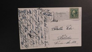 1914 Ship Postcard Cover From Stapleton WY Local Use D. Barbarossa Nordd Lloyd