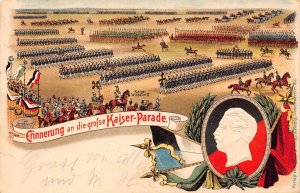 L026 Germany 1901 erinnrung an die grosse Kaiser-Parade military litho postcard