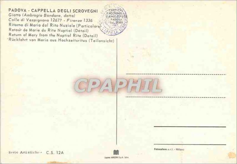 Postcard Modern Padova cappella degli Scrovegni Giotto (ambrogio bondone dett...