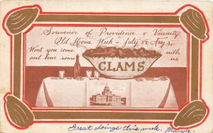 G61/ Providence Rhode Island Postcard c06 Clam Border Home Week7