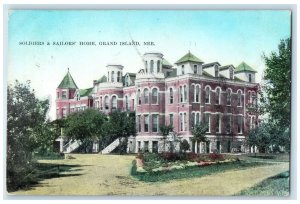 1910 Soldiers And Sailors Home Exterior Grand Island Nebraska NE Trees Postcard