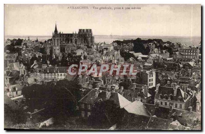 Avranches Old Postcard General view taken 300 meters