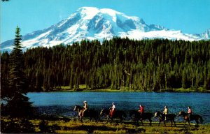 Washington Mount Rainier National Park Reflection Lake Horseback Riders