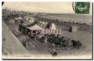 Sables d & # 39olonne Old Postcard Beach (ass donkey)