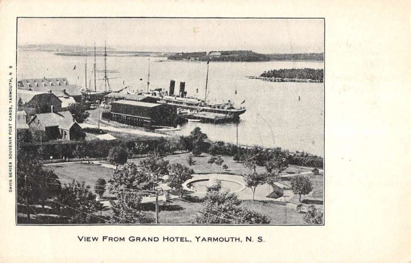 Yarmouth Nova Scotia Canada waterfront view from Grand Hotel antique pc BB1065