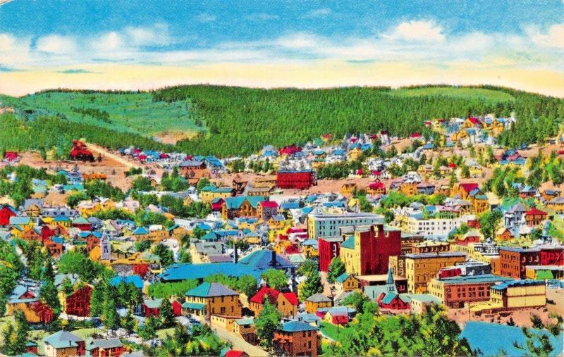 LEAD SOUTH DAKOTA~BIRDS EYE VIEW POSTCARD 