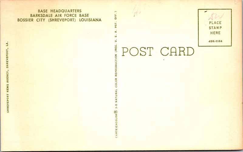 Postcard MILITARY SCENE Shreveport Louisiana LA AM4593
