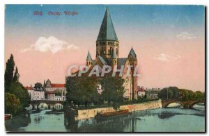 Old postcard Metz Evang. Kirche