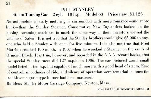 1911 Stanley (Not a Postcard)