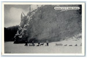 c1940 Hunting B.C. Snow Winter Mountain Alaska Highway Vintage Antique Postcard
