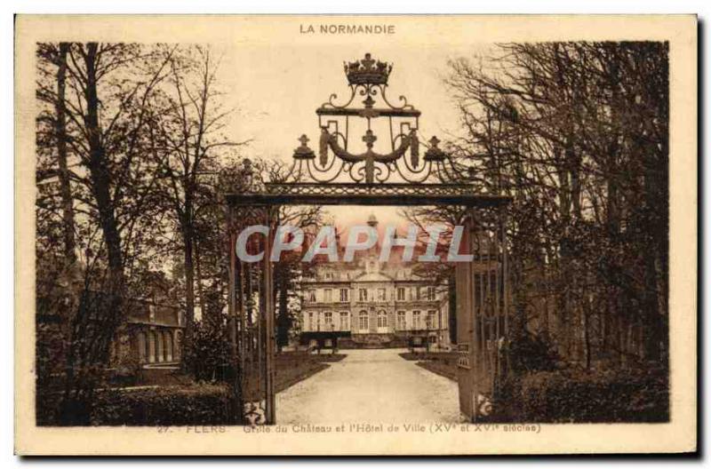 Old Postcard Flers Grid And The Chateau Hotel De Ville