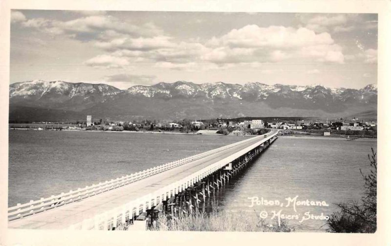 Polson Montana Bridge Scenic View Real Photo Postcard AA10078