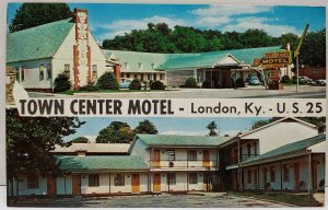 London Kentucky TOWN CENTER MOTEL U.S. 25 State 80 Postcard A19