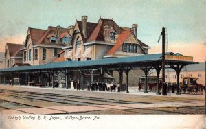 LEHIGH VALLEY TRAIN DEPOT RAILROAD STATION WILKES-BARRE PENNSYLVANIA POSTCARD