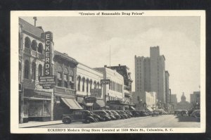 COLUMBIA SOUTH CAROLINA SC DOWNTOWN STREET SCENE CARS VINTAGE POSTCARD