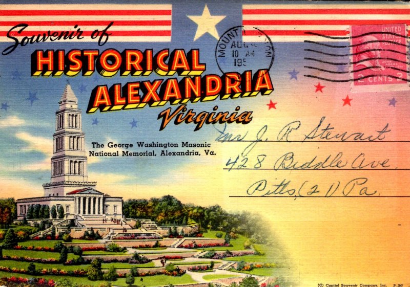 Alexandria, Virginia - Souvenir Folder of Historical Alexandria - 1950s