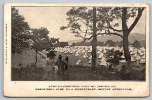 US Army  Camp Mt. Gretna Pennsylvania  Army Maneuvers   Postcard  1906