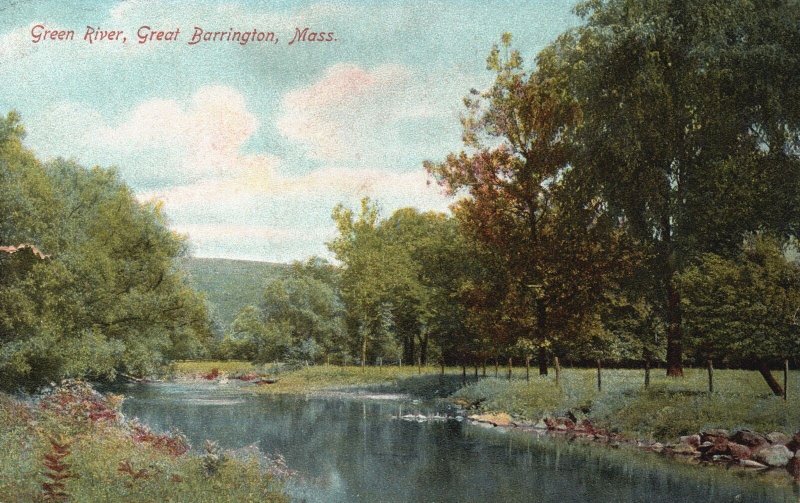 Vintage Postcard Green River Great Barrington Massachusetts MA Hugh C. Leighton