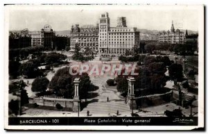 Espana - Spain - barcelona - Plaza Cataluna Vista General - Old Postcard