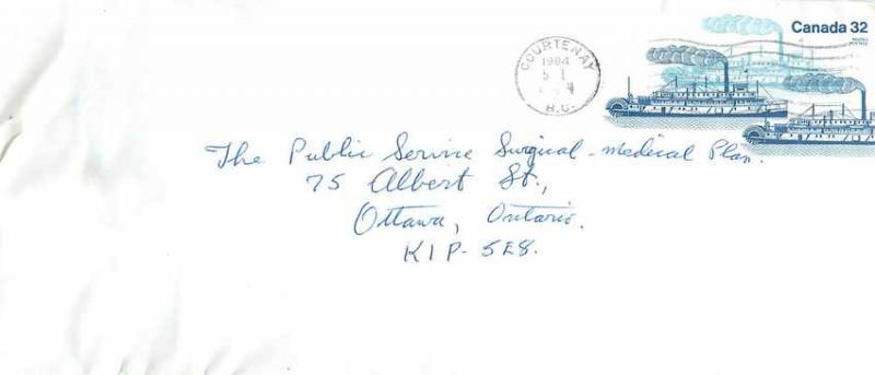 Entier Postal Stationery Postal Canadian Charter Boat Courtenay