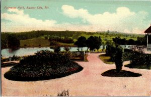 View Overlooking Fairmont Park Kansas City MO Vintage Postcard B20