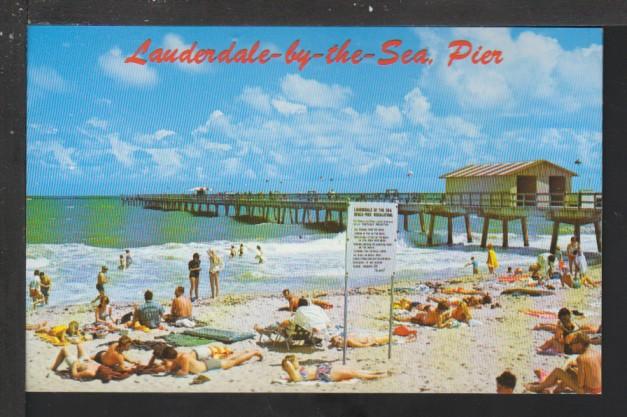 Fishing Pier,Lauderdale by the Sea,FL Postcard 