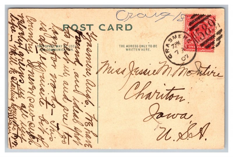 Rydal Water And Silver Howe Postcard c1907 Postmark