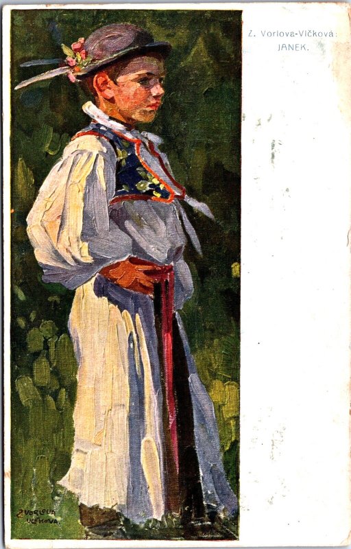 Czech Republic Traditional Clothing Z Vorlova Svickova Janek Postcard 09.75