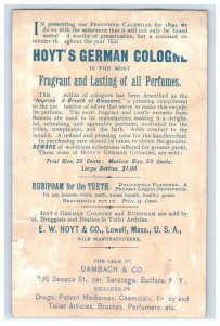1890 Perfumed Calendar Hoyt's German Cologne Sold By Dambach & Co. 7E