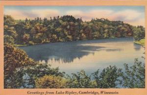 Wisconsin Greetings From Lake Ripley Cambridge 1944